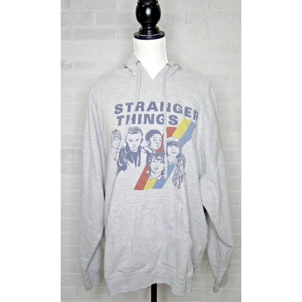 Stranger Things Unisex XL Hoodie Rainbow Eleven‎ Netflix Gray Season 2 Mike